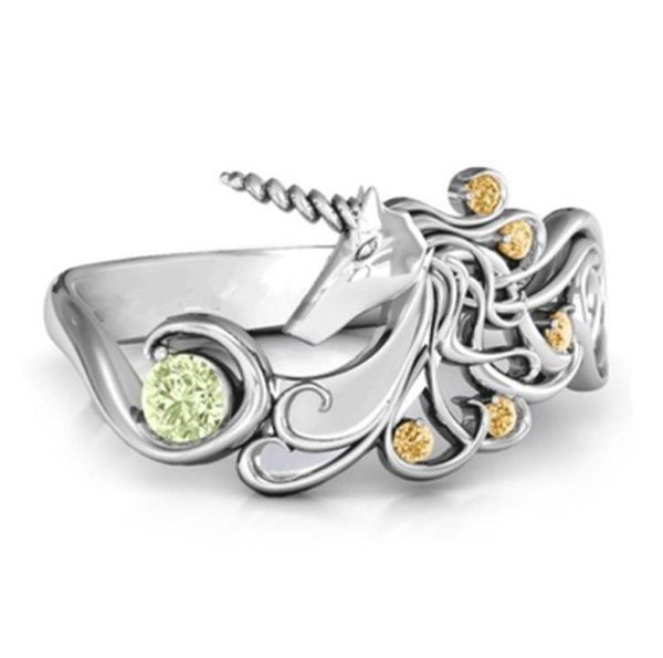Bague Licorne Zirconium Jaune