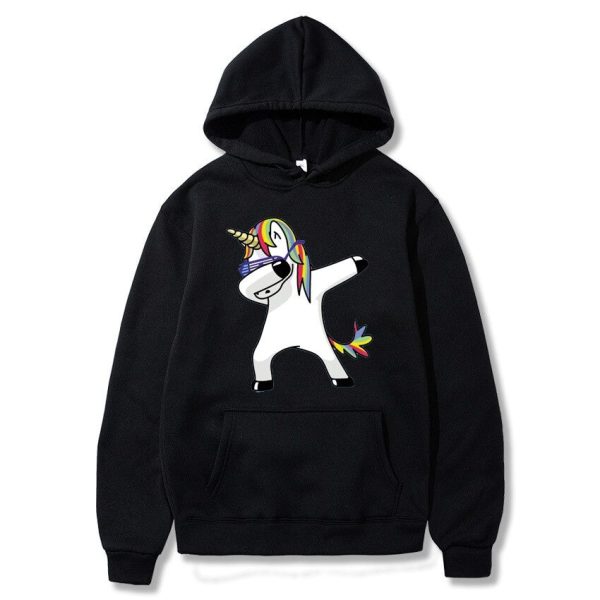 pull licorne adulte unisexe noir