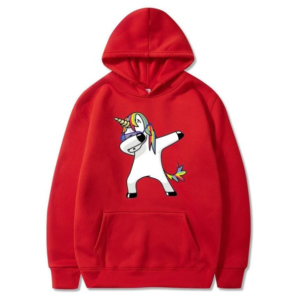 pull licorne adulte unisexe rouge