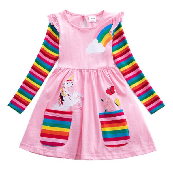 robe Licorne rose arc-en-ciel