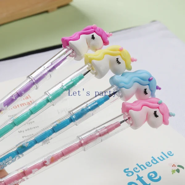 lot de crayons blocs empilables licorne