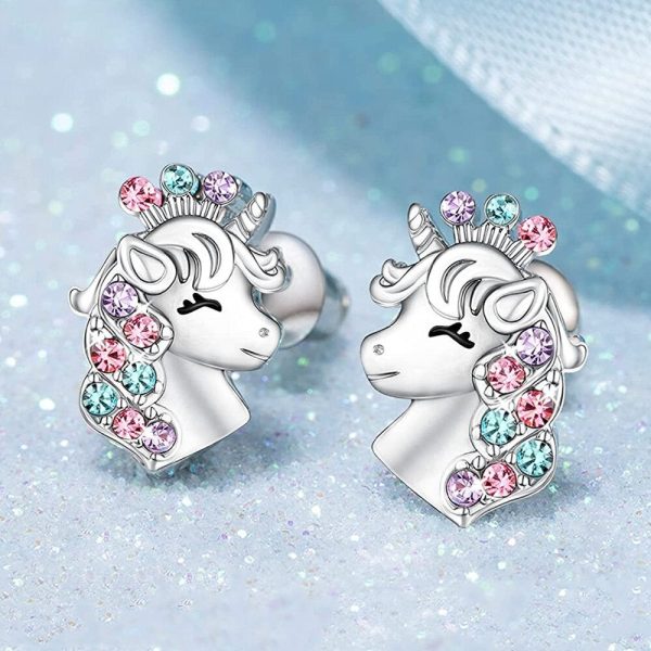 boucles d’oreilles licorne mignonne