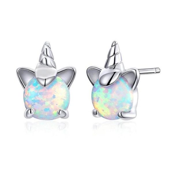 boucles d'oreilles licorne argent