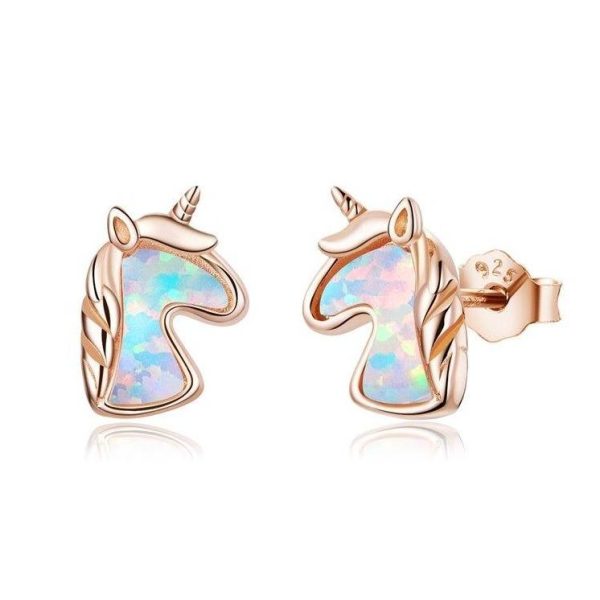 boucles d’oreilles licorne or