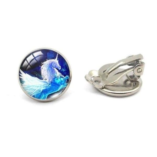 boucles d'oreilles licorne bleu