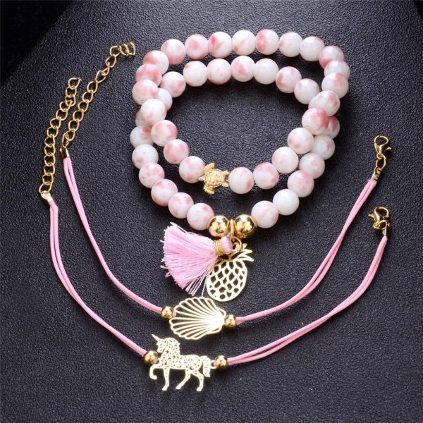 bracelet licorne breloques