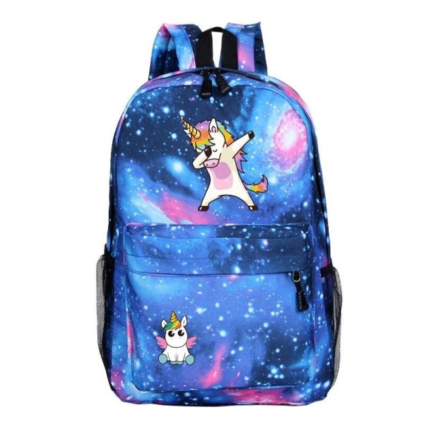 cartable licorne bleu