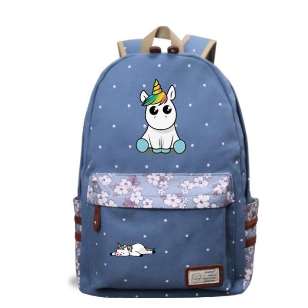 cartable licorne bleu
