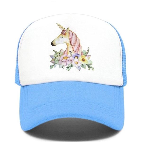 casquette licorne bleu