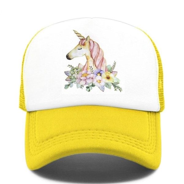 casquette licorne jaune