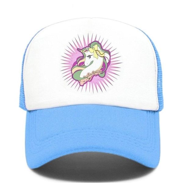 casquette licorne kawaii bleu