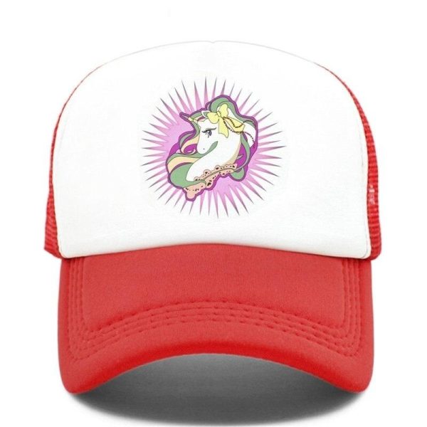 casquette licorne kawaii rouge
