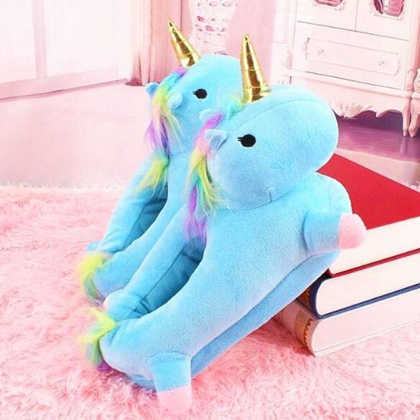 chausson licorne bleu