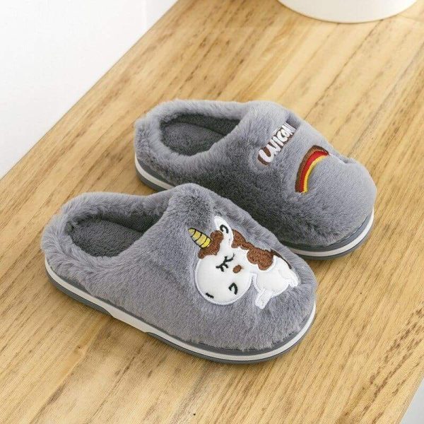 chausson licorne gris