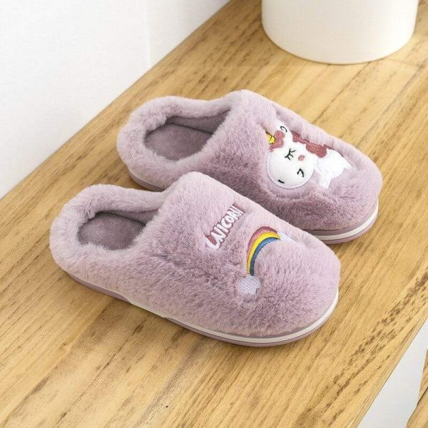 chausson licorne petite fille violet