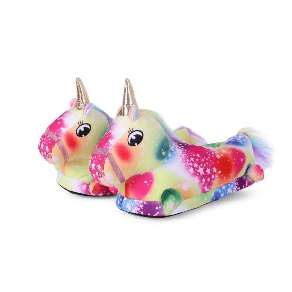 chaussons licorne amoureux en fourrure