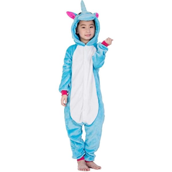 combinaison licorne enfant bleu et blanc