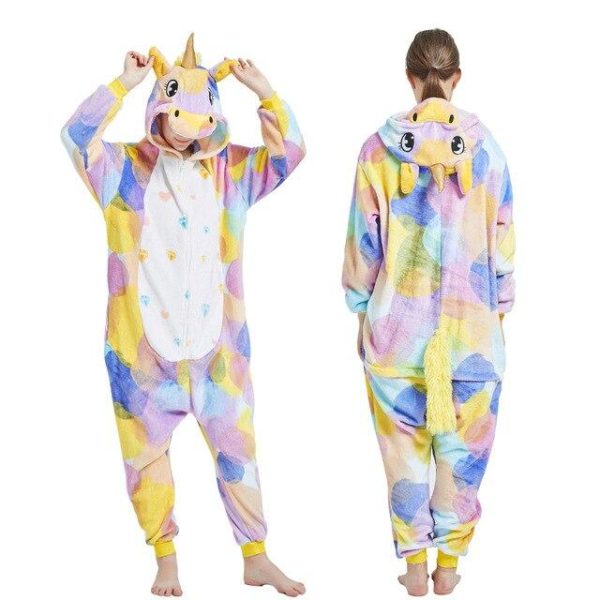 combinaison licorne femme pyjama multi-couleur