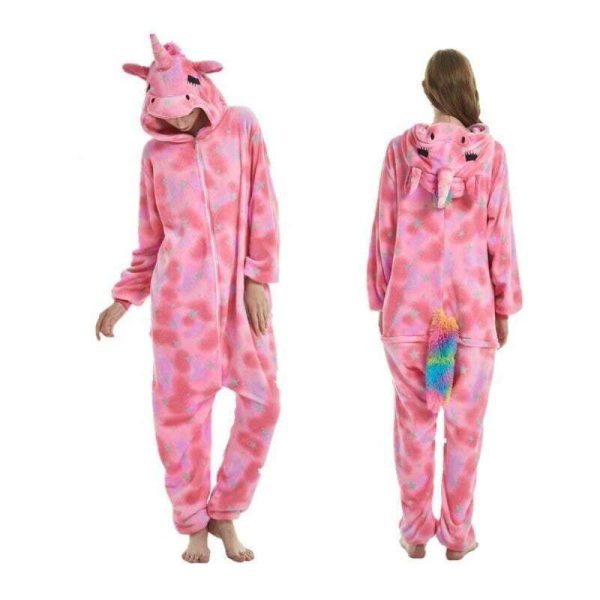 combinaison licorne femme pyjama rose