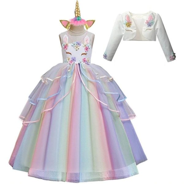 robe déguisement licorne arc-en-ciel