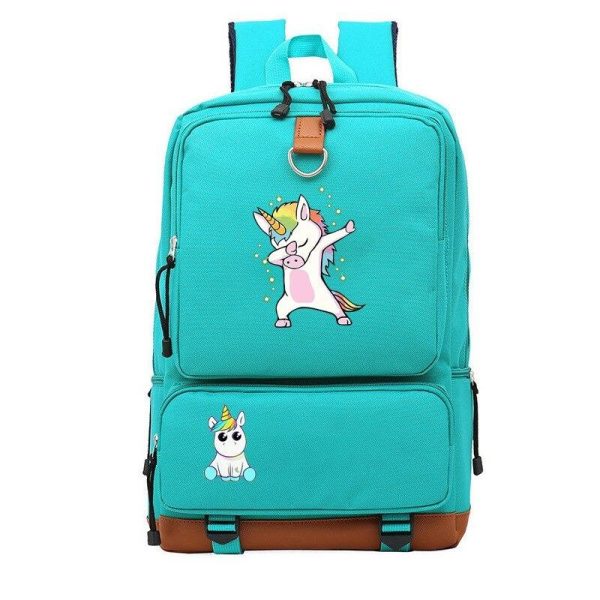 cartable licorne grand format vert