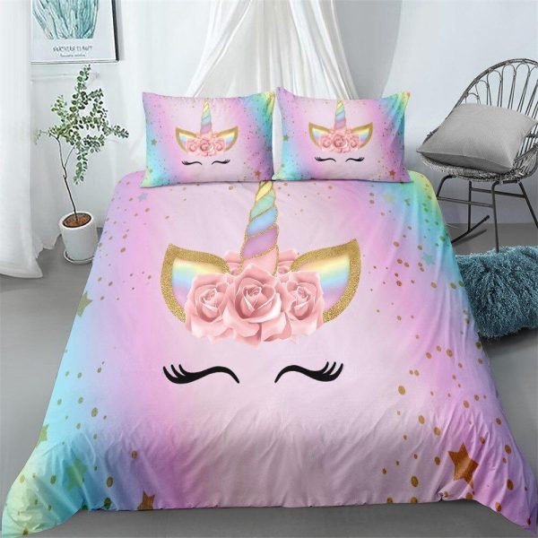 housse de couette licorne couronne de princesse