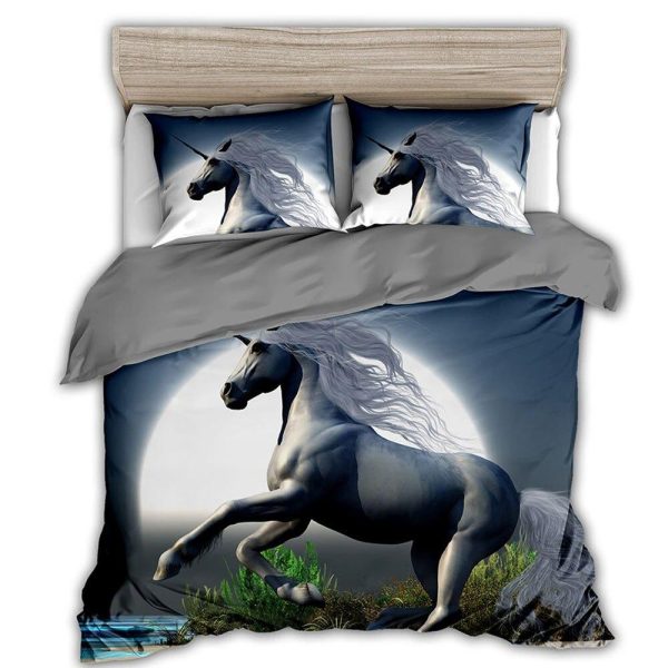 Housse de Couette Licorne 3D 1 ou 2 personnes