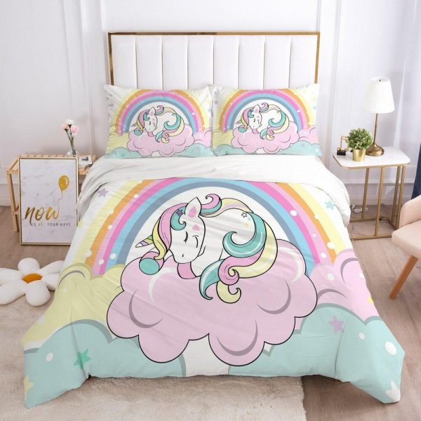 housse de couette licorne multicolore