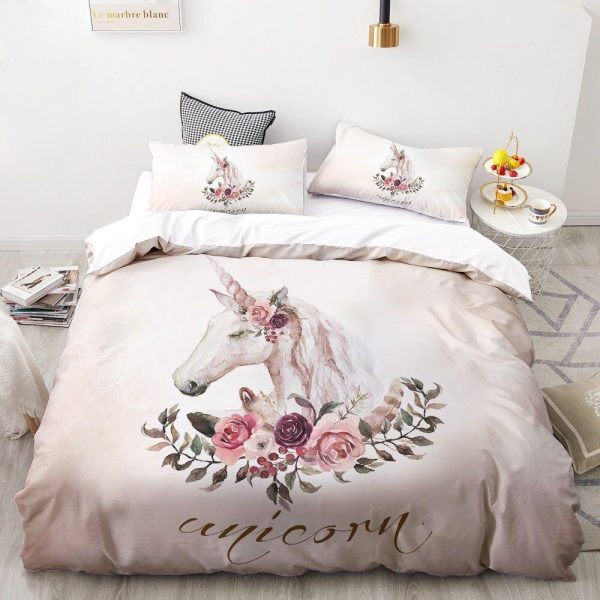parure de lit licorne Unicorn avec deux taies d'oreiller