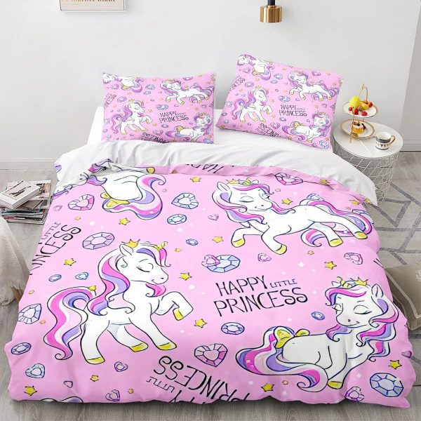 housse de couette licorne rose
