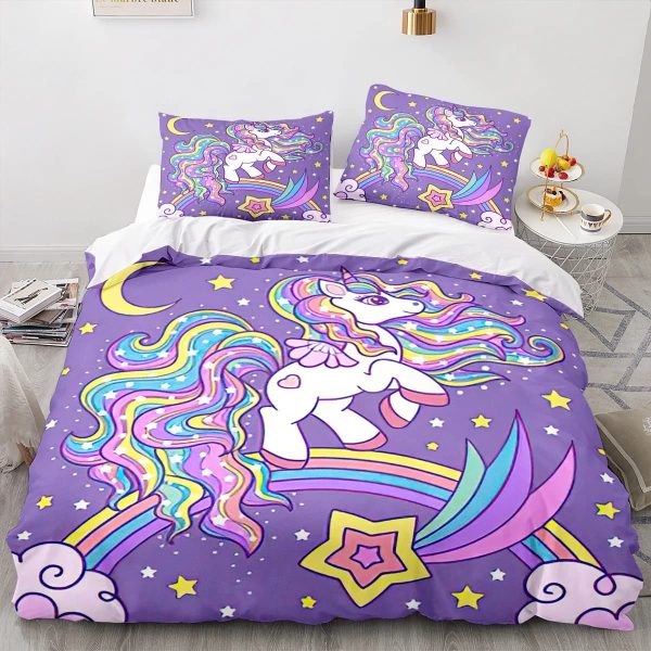 housse de couette licorne violet