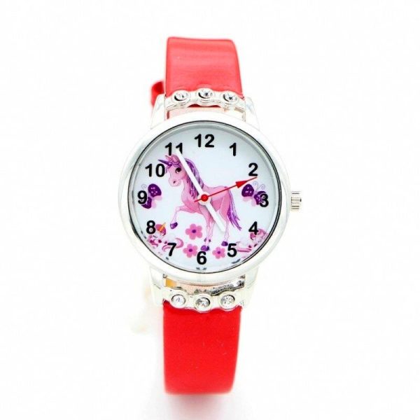 montre licorne chic rouge