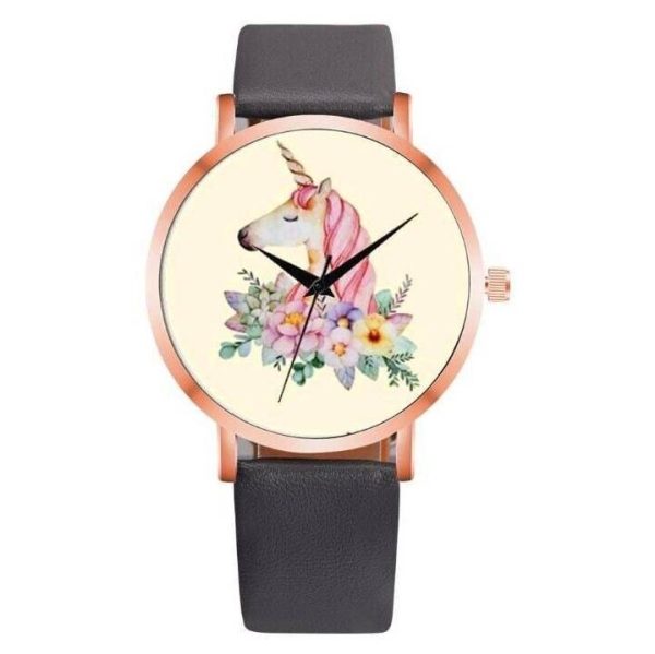 montre licorne élégance gris