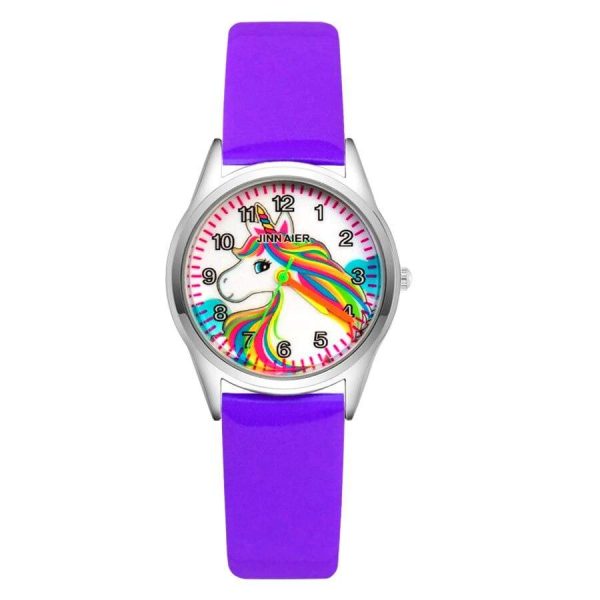 montre licorne enfant violet