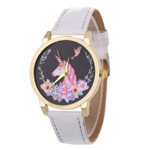 montre licorne femme blanche