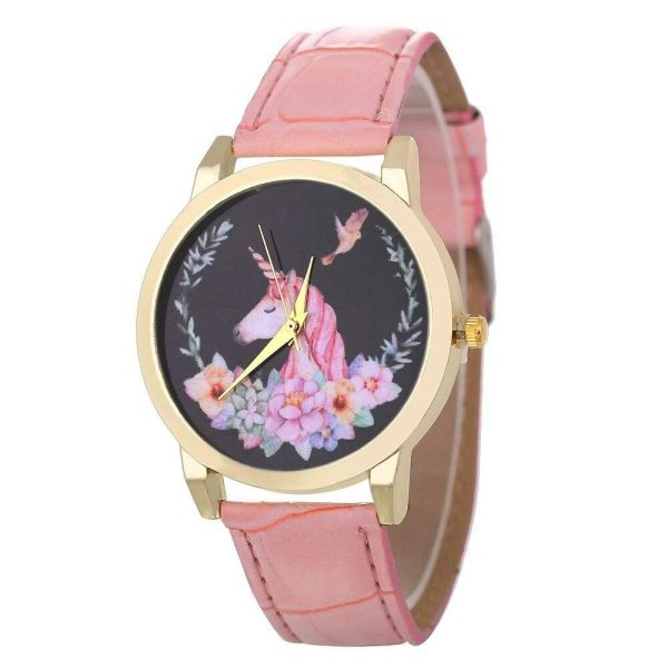 montre licorne femme rose