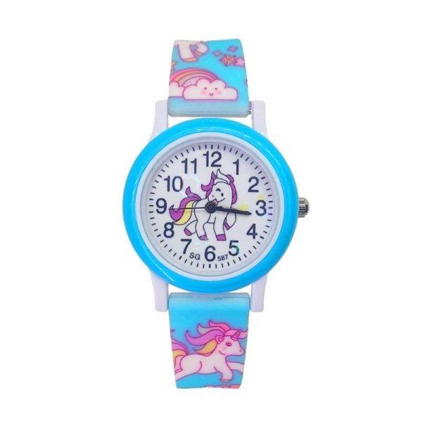montre licorne bleue pour enfants