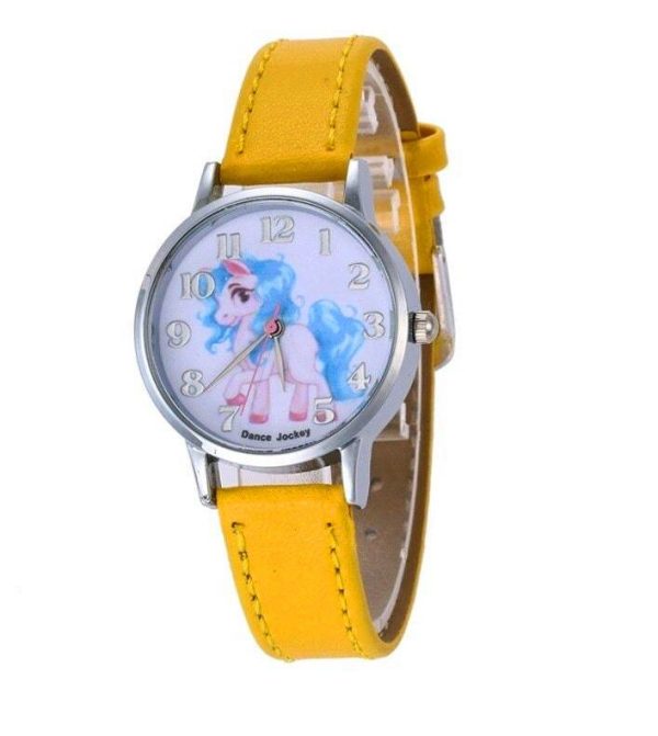 montre licorne jaune pour fille