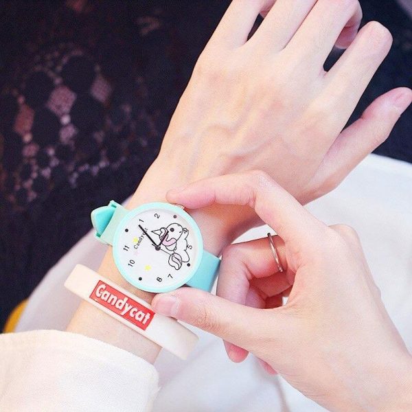 montre licorne kawaii bleu