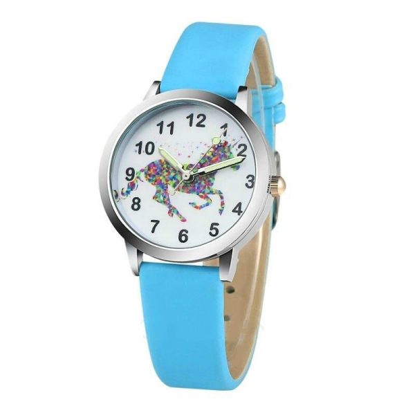 montre licorne magique bleu
