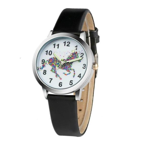 montre licorne magique noir
