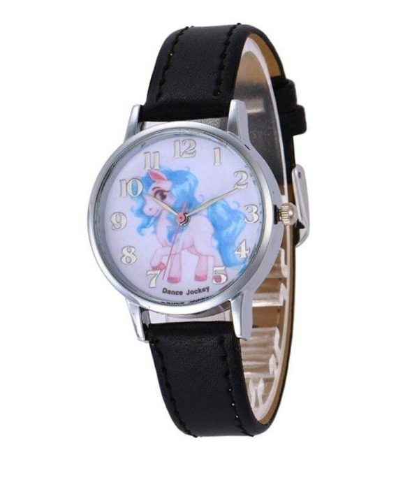 montre licorne noire pour fille