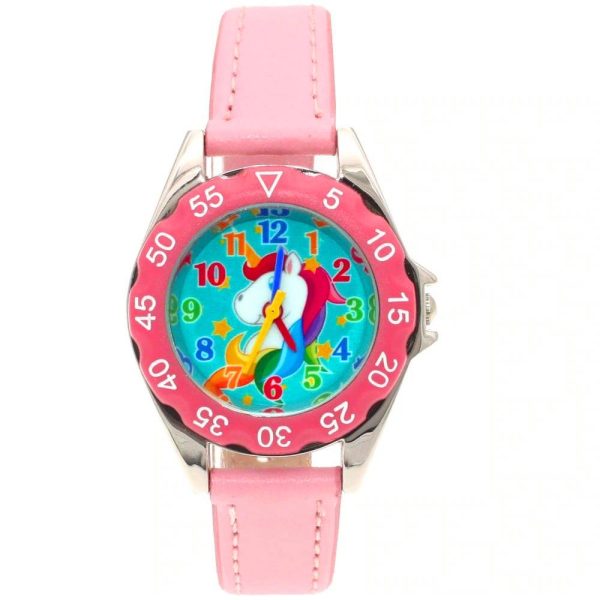 montre pédagogique licorne rose