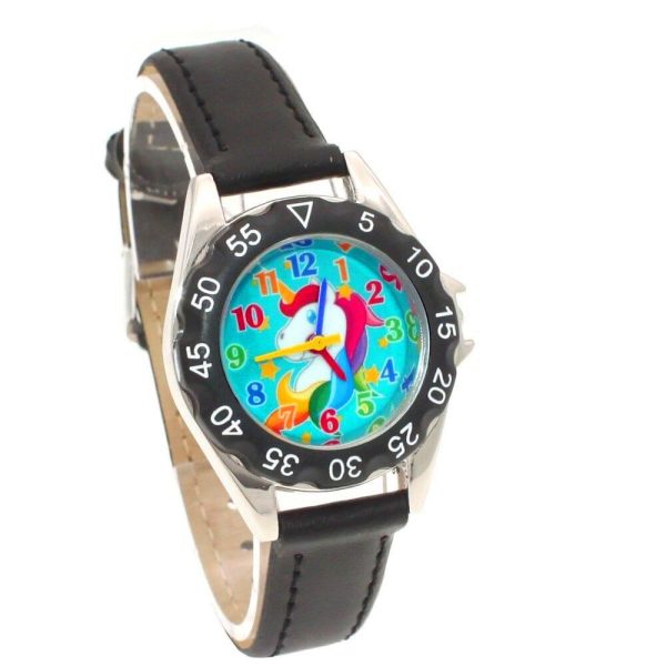 montre pédagogue licorne noir