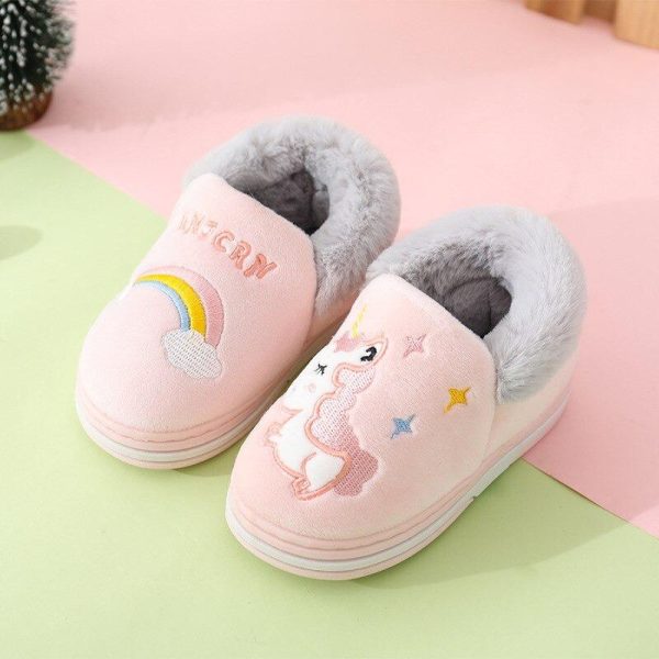chausson licorne fille montant rose