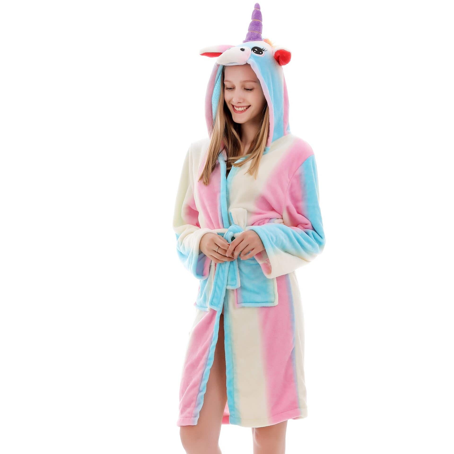 peignoir licorne femme coloré