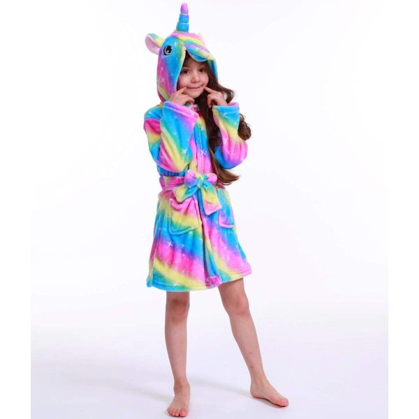 peignoir licorne enfant arc-en-ciel