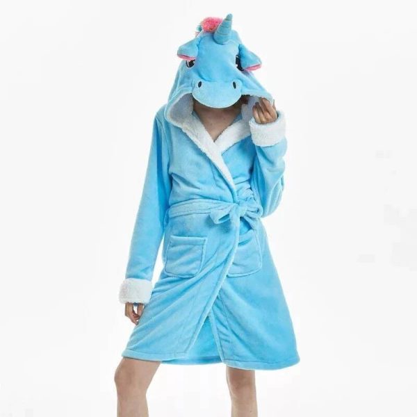 peignoir licorne femme bleu