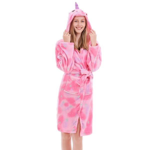 peignoir licorne femme rose