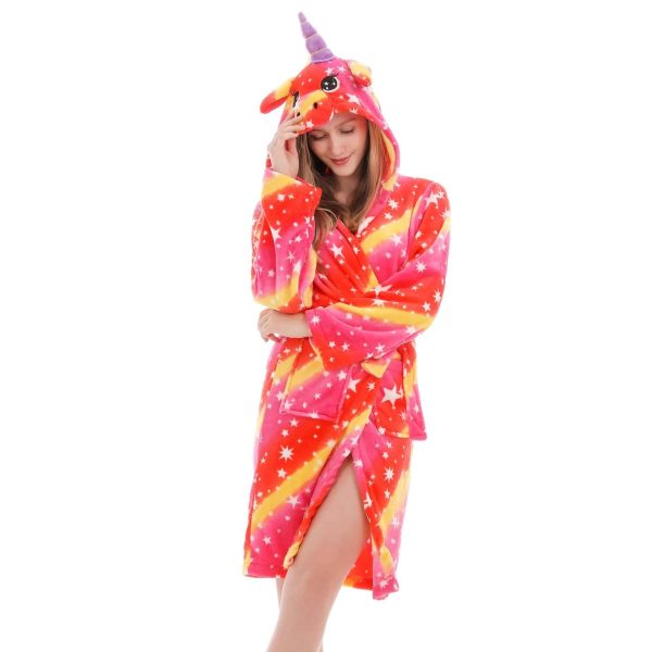 Peignoir Licorne Femme Rouge